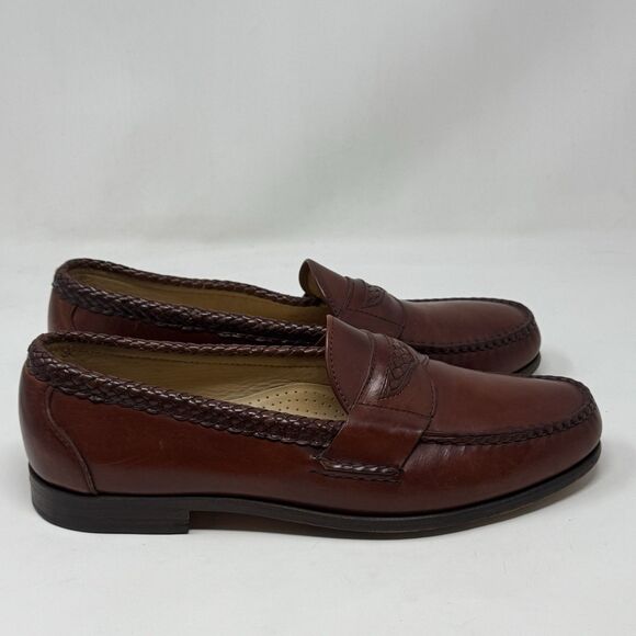 Allen Edmonds Newcastle Loafers Mens 11.5 D Brown Leather Weave Slip On Dress main image 15